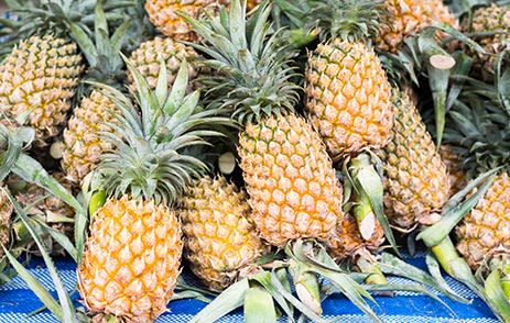 Delicious juicy pineapples