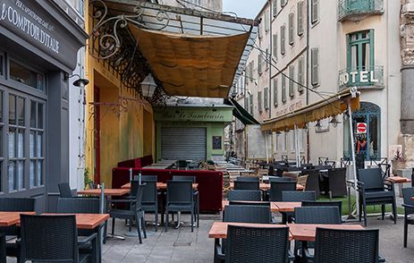 French cafe modelled on Van Goghs famous painting Terrace at Night