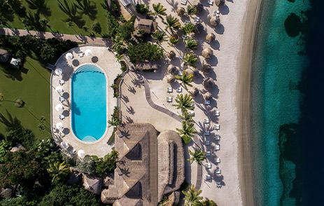 An ariel view of Sugar Beach, A Viceroy Resort