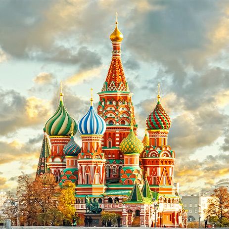 The colourful St. Basil’s Cathedral, Moscow