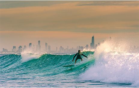 Man surfing on the Gold Coast, Australia