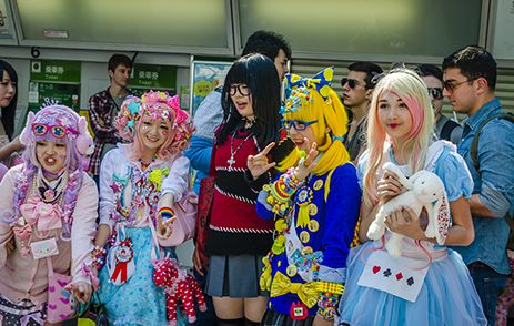 Anime fashion, street style in Tokyo Japan