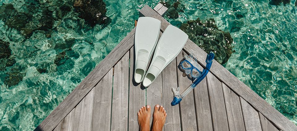 Snorkelling in the crystal-clear waters