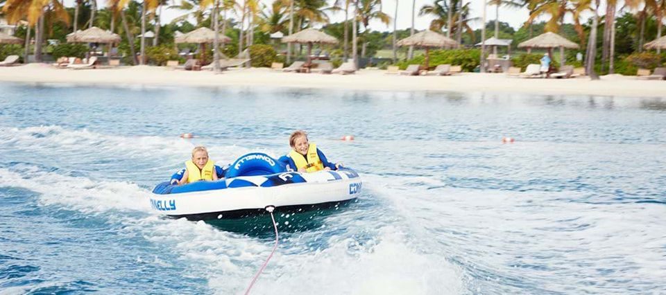 Kids having fun with water sports