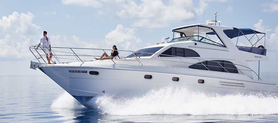 People on a luxury yacht in Indian Ocean