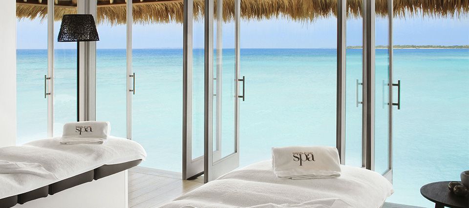 Stunning views from the Guerlain Spa, Coeval Blanc Maldives