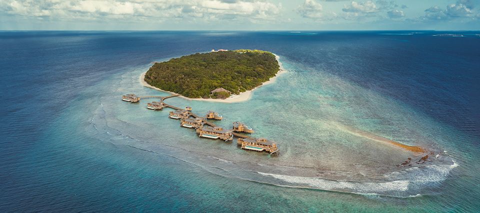 Aerial View of Soneva Fushi 