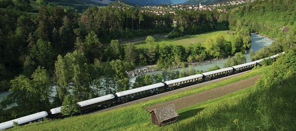 The Venice-Simplon-Orient-Express travelling through Austria