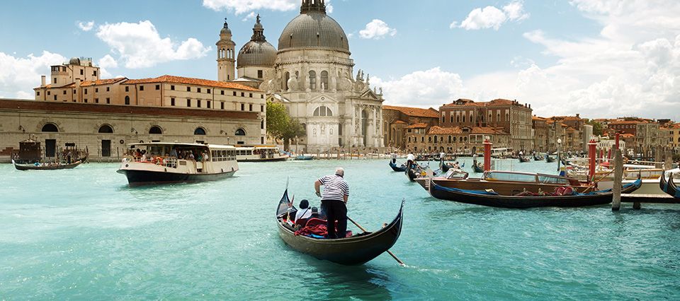 On a gondola in Venice 