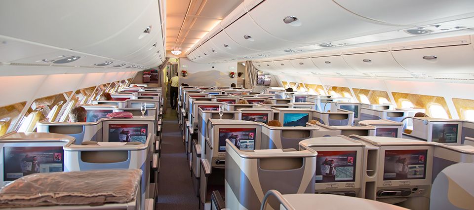 Business Class on an Emirates aircraft