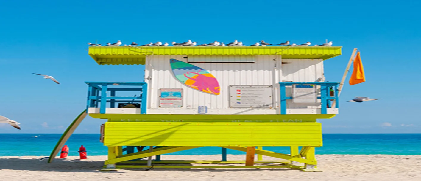 Miami Beach Colourful Lifeguard Watch Tower