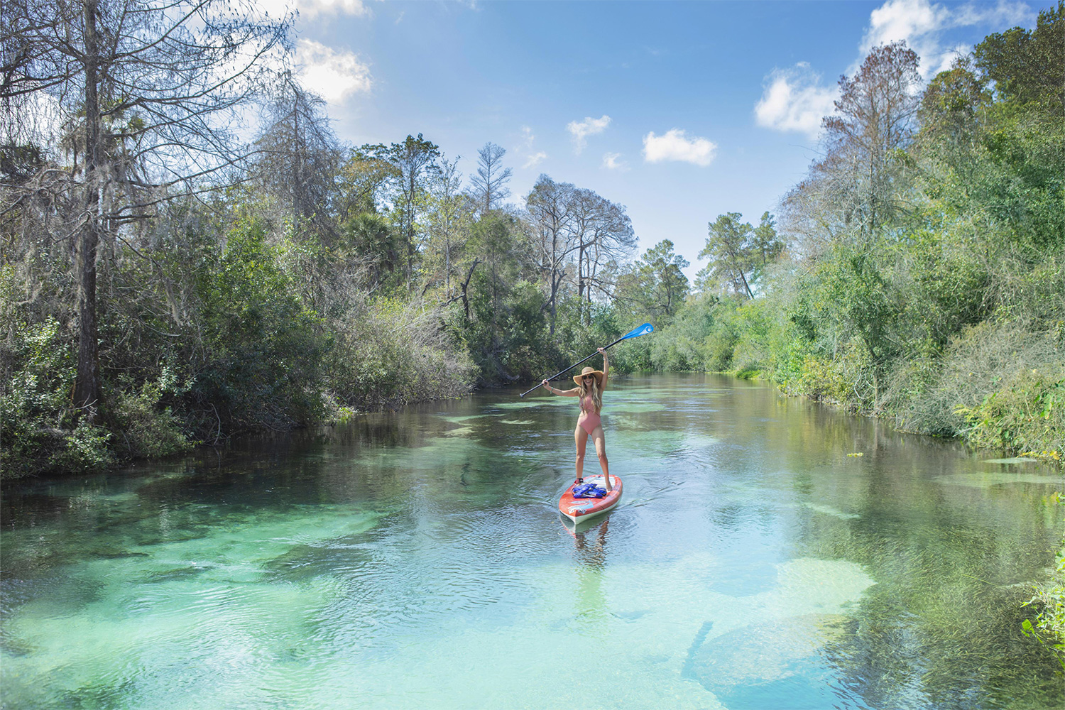 Kayaking through a Florida State Park on an eco-tourism holiday