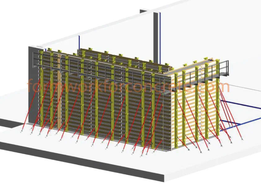 3D formwork model of the pretreatment structure foundation and intermediate slab