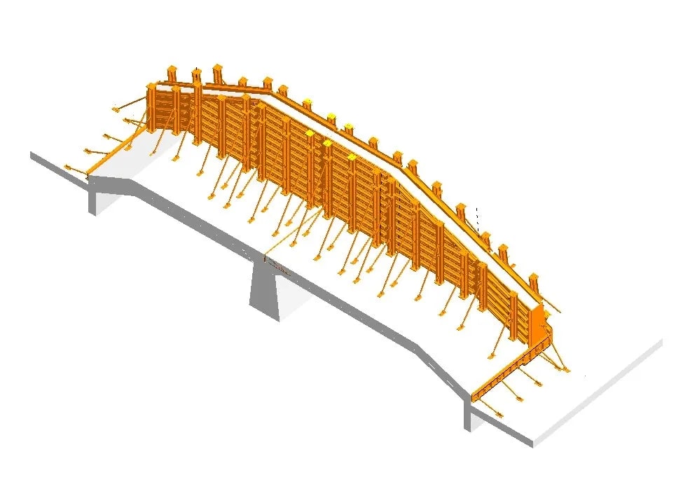 Kyle Dam retaining wall gang form design