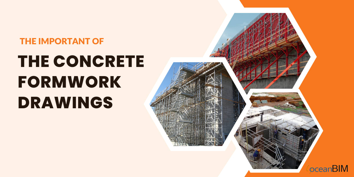 Cover graphic: the importance of concrete formwork drawings, with photos of formwork on building sites