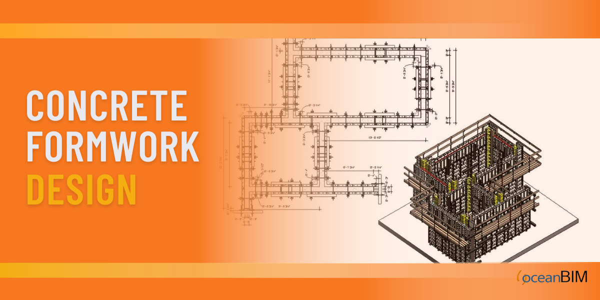 Concrete formwork design: a formwork drawing next to a 3D model