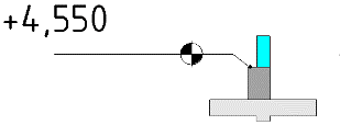 Level symbol +4,550 on a column section