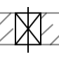 Wall opening symbol with a crossed rectangle