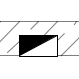 Wall opening symbol with a half-filled rectangle in the wall hatch