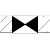 Wall opening symbol with a bow-tie mark in the wall hatch