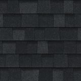 Oakridge® Onyx Black shingles have an overall color of black that is achieved by a mix of dark gray and black granules.
