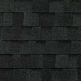 TruDefinition Duration Onyx Black shingles have an overall color of black that is achieved by a mix of dark gray and black granules.