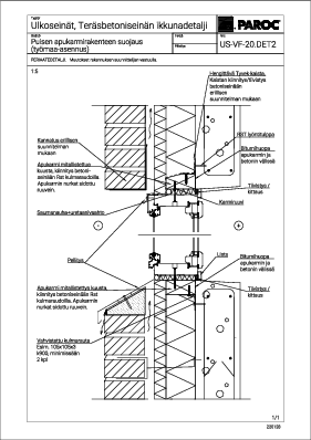 Puisen apukarmirakenteen suojaus, työmaa-asennus (US-VF-20-DET2)