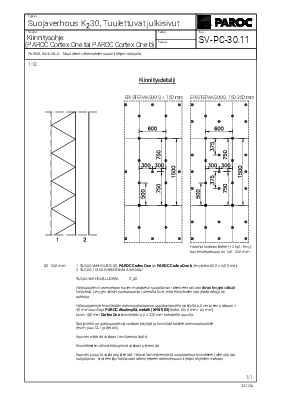 Suojaverhous K230, Tuulettuvat julkisivut, Kiinnitysohje (SV-PC-30.11)