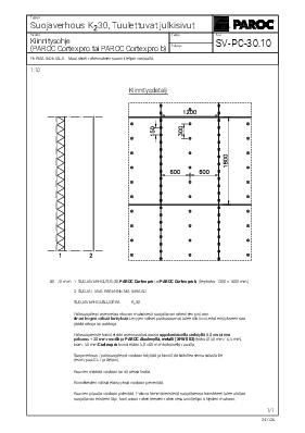 Suojaverhous K230, Tuulettuvat julkisivut, Kiinnitysohje (SV-PC-30.01)