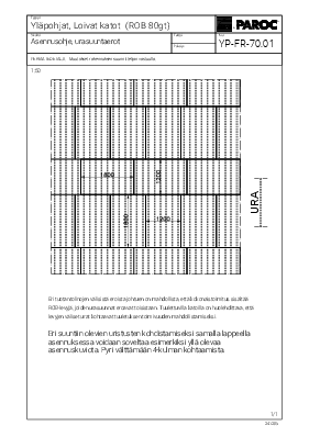 Yläpohjat, loivat katot, asennusohje, urasuuntaerot (YP-FR-70.01)