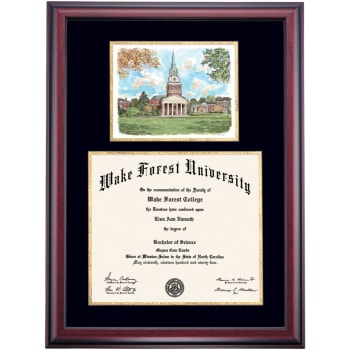 Wake Forest School Color Premier Wait Chapel Watercolor Diploma Frame Wake Forest School Color Premier Wait Chapel Watercolor Diploma Frame