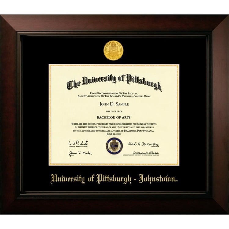 University of Pittsburgh Johnstown Legacy Diploma Frame