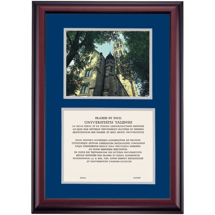 Yale School Color Premier Harkness Tower Photograph Diploma Frame