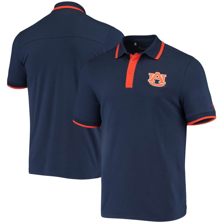 Men's Under Armour Navy Auburn Tigers Gameday Tri-Blend Polo