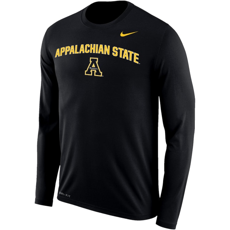 Men's Nike Black Appalachian State Mountaineers Arch Over Logo Long ...