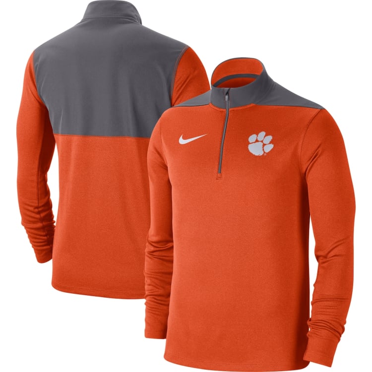 Men's Nike Orange Clemson Tigers Fan Fave Performance Quarter-Zip Jacket