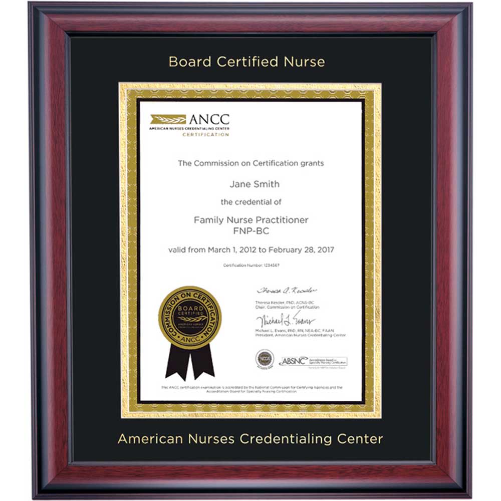 American Nurses Credentialing Center Traditional Certificate Frame