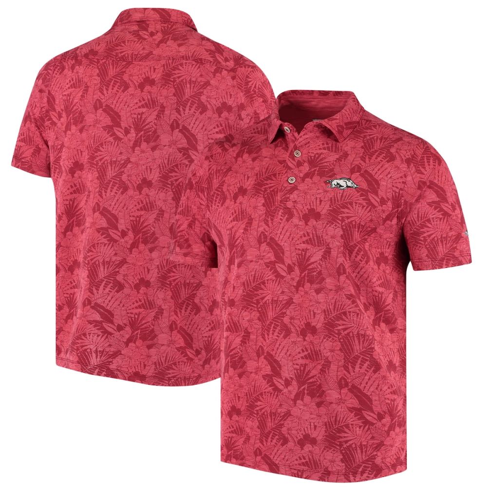 Men's Tommy Bahama Cardinal Arkansas Razorbacks Palmetto Palms Polo