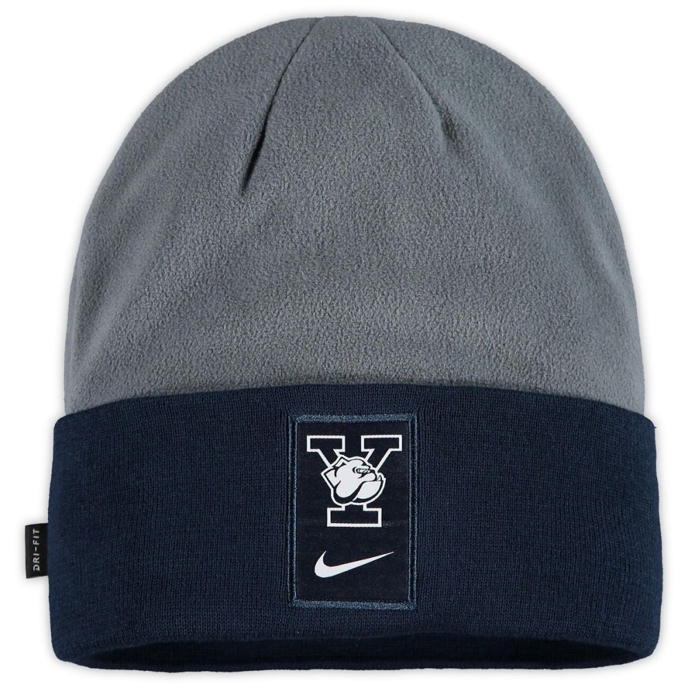 Men's Nike Gray/Navy Yale Bulldogs Sideline Performance Cuffed Knit Hat