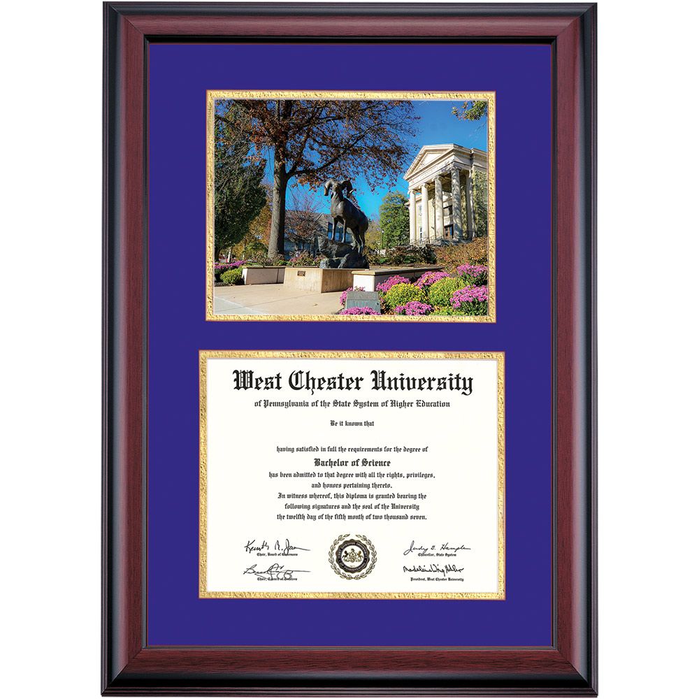 West Chester School Color Premier The Ram Statue Photograph Diploma Frame