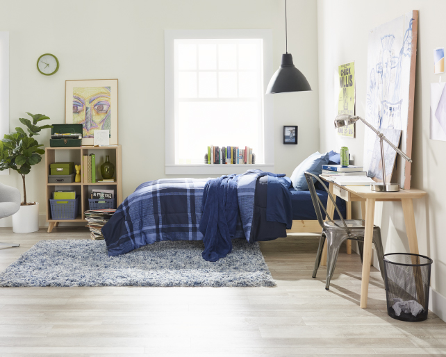 The Wonderland Navy Collection Wonderland Navy: Navy Plaid Dorm Room Bedding Set & Ideas