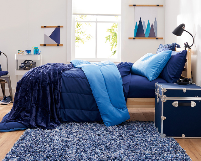 The Nate Collection Nate: Blue Themed Dorm Room Bedding Set & Ideas