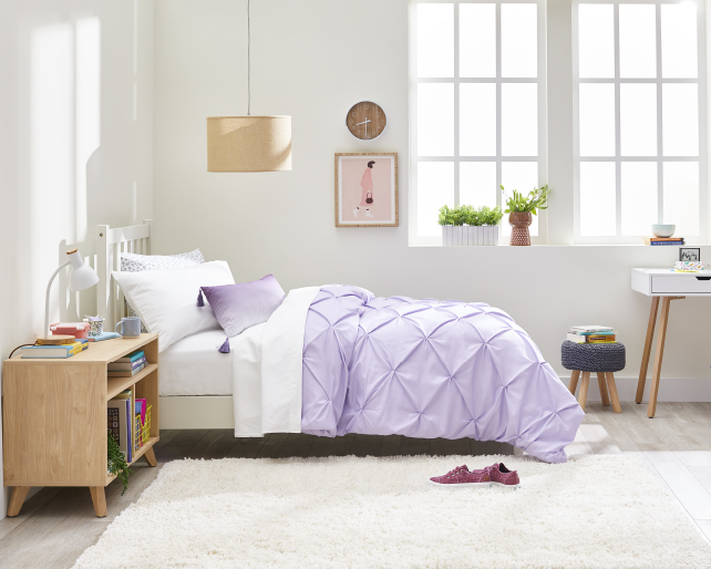 The Orla Collection Orla: Lavender & White Dorm Room Bedding Set & Ideas