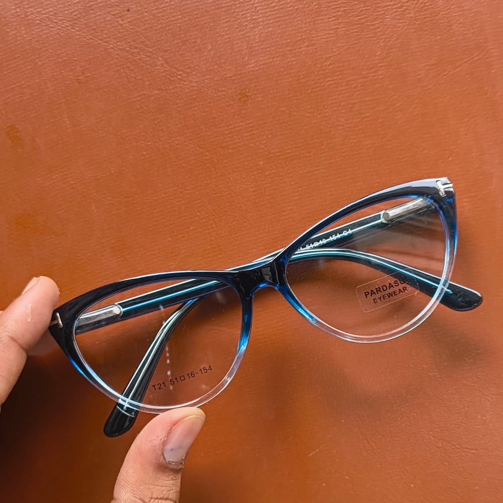 Ocean Blue Cat-Eye Frame — blue cat-eye power glasses