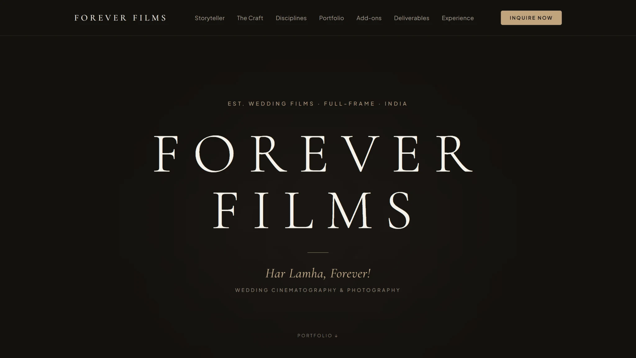 Forever Films desktop web interface