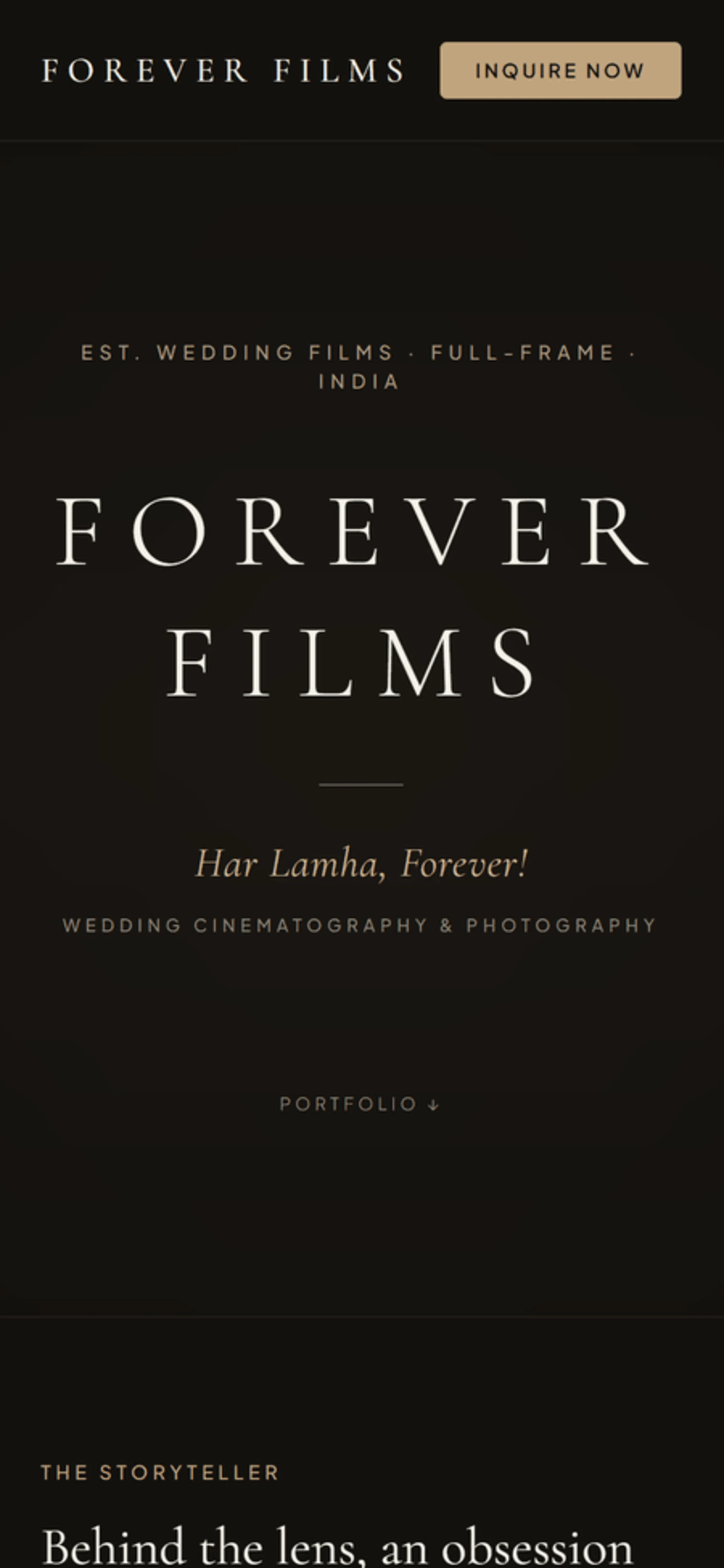 Forever Films mobile interface