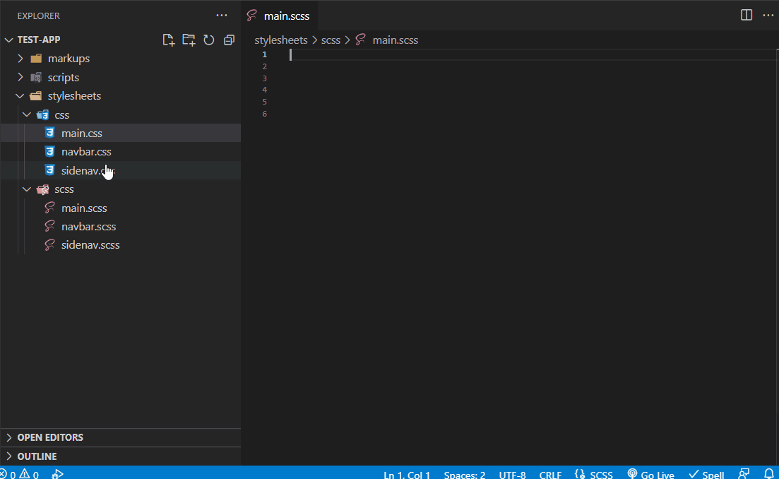 Drag and drop import relative path scss demo scss-demo