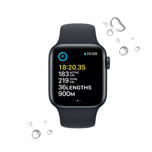 Apple Watch SE (2022) GPS 40mm Midnight Alum Case w/ Midnight Sport Band - Regular  3