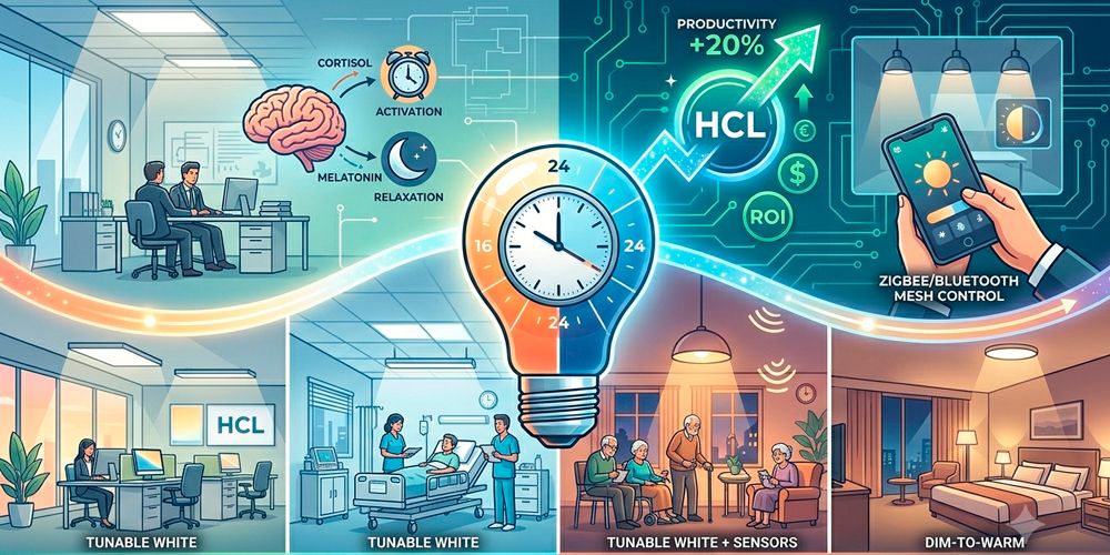 Hva er Døgnrytmebelysning (Human Centric Lighting)? Spesifikasjoner og konklusjoner