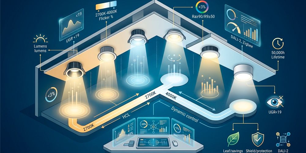 Downlight-uri LED: ghid tehnic de selecție 2026 | Tipuri și aplicații
